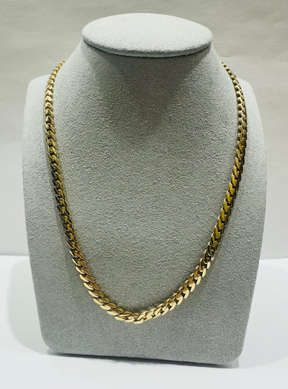 10K GOLD SEMI SOLID MIAMI CUBAN LINK CHAIN NECKLACE- 18.5gm    18"    5.05mm