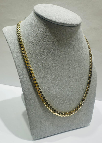 10K GOLD SEMI SOLID MIAMI CUBAN LINK CHAIN NECKLACE- 22.5gm    22"    4.99mm