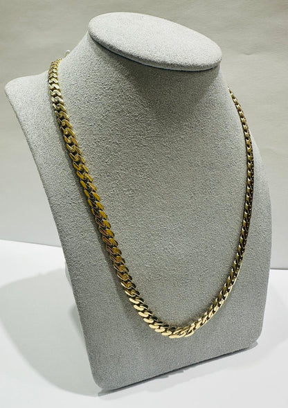 10K GOLD SEMI SOLID MIAMI CUBAN LINK CHAIN NECKLACE- 18.5gm    18"    5.05mm