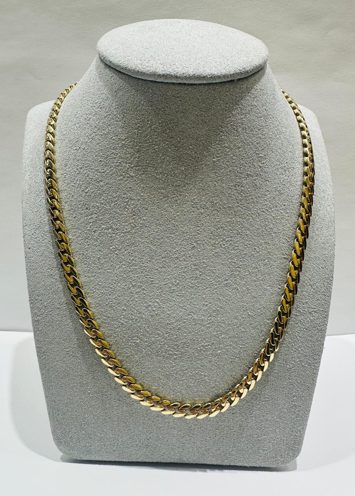 10K GOLD SEMI SOLID MIAMI CUBAN LINK CHAIN NECKLACE- 20.3gm    20"    4.95mm