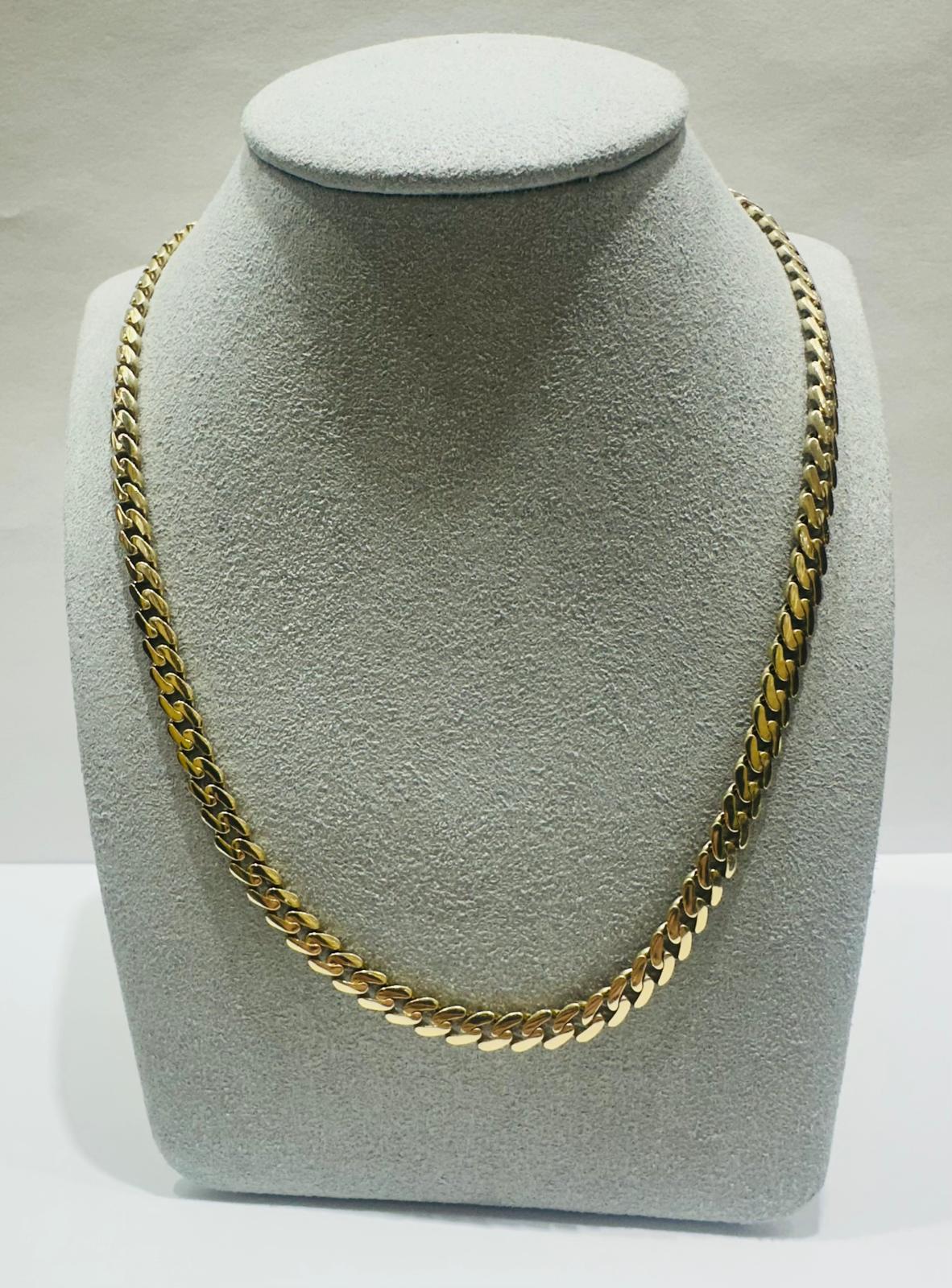 10K GOLD SEMI SOLID MIAMI CUBAN LINK CHAIN NECKLACE- 22.5gm    22"    4.99mm