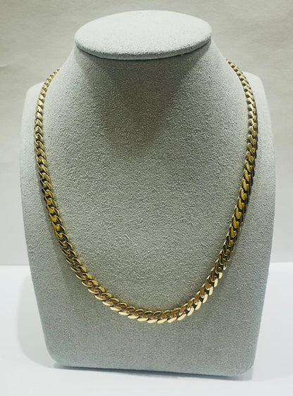 10K GOLD SEMI SOLID MIAMI CUBAN LINK CHAIN NECKLACE- 22.5gm    22"    4.99mm