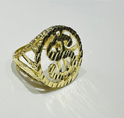 10K GOLD ROUND DOLLAR SIGN RING- WEIGHT: 6.6gm