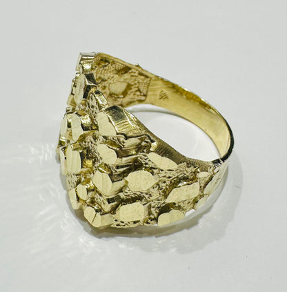 10K GOLD NUGGET RING- WEIGHT: 6.5gm