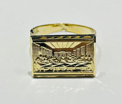 10K GOLD LAST SUPPER RING- WEIGHT: 4.9gm
