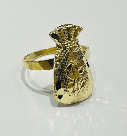 10K GOLD MONEY BAG RING- WEIGHT: 2.3gm