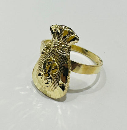 10K GOLD MONEY BAG RING- WEIGHT: 2.3gm