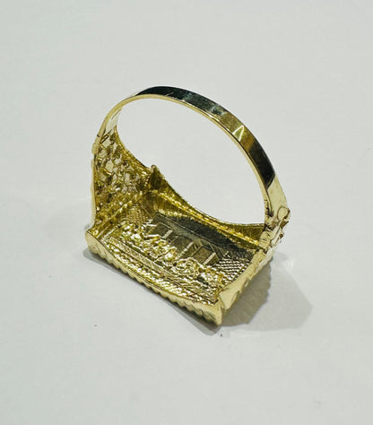 10K GOLD LAST SUPPER NUGGET RING- WEIGHT: 2.7gm