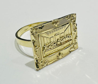 10K GOLD LAST SUPPER NUGGET RING- WEIGHT: 2.8gm