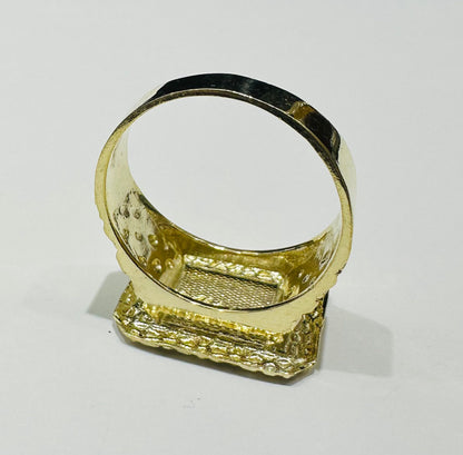 10K GOLD LAST SUPPER NUGGET RING- WEIGHT: 5.5gm