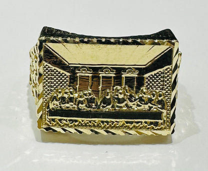 10K GOLD LAST SUPPER NUGGET RING- WEIGHT: 2.7gm