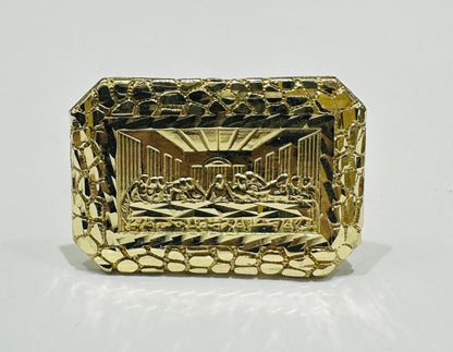 10K GOLD LAST SUPPER RING- WEIGHT: 6.1gm