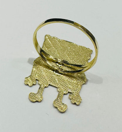10K GOLD SPONGE BOB RING- WEIGHT: 2.8gm