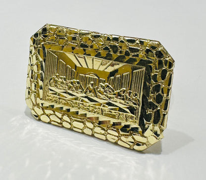 10K GOLD LAST SUPPER RING- WEIGHT: 6.1gm