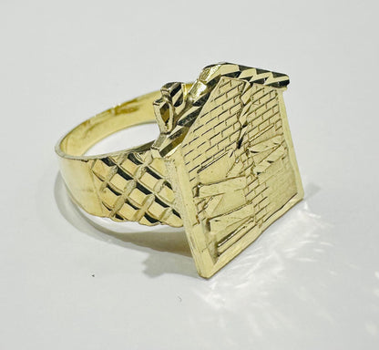 10K GOLD TRAP HOUSE RING- WEIGHT: 6.0gm