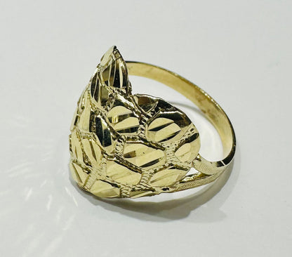 10K GOLD NUGGET HEART RING- WEIGHT: 3.3gm
