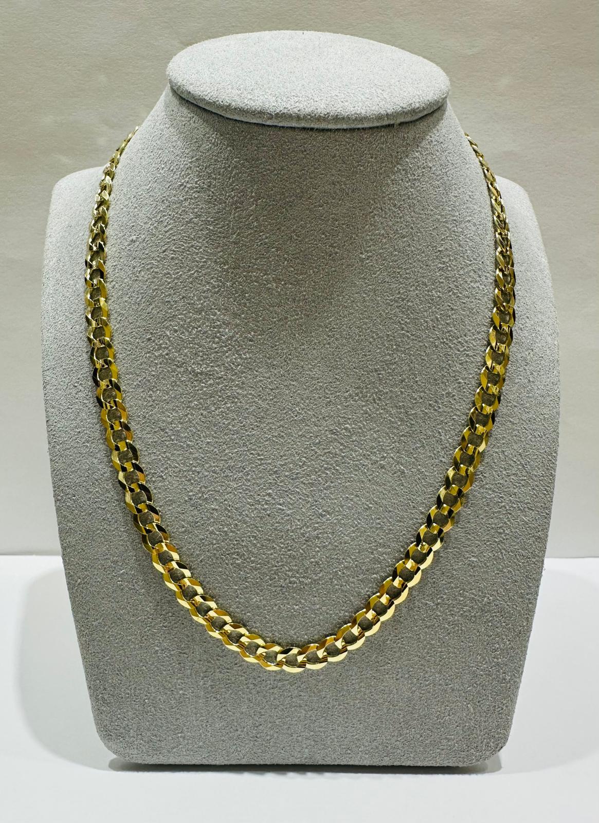 10K GOLD CUBAN LINK CHAIN- WEIGHT: 13.6gm   18"   5.65mm