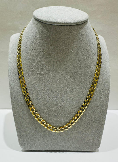 10K GOLD CUBAN LINK CHAIN- WEIGHT: 13.6gm   18"   5.65mm