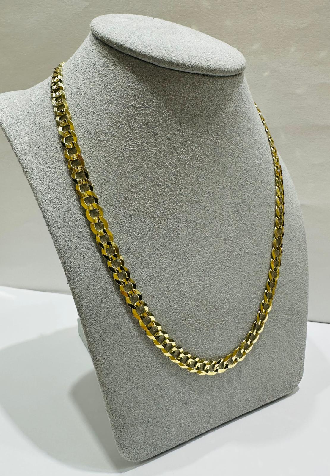 10K GOLD CUBAN LINK CHAIN- WEIGHT: 13.6gm   18"   5.65mm