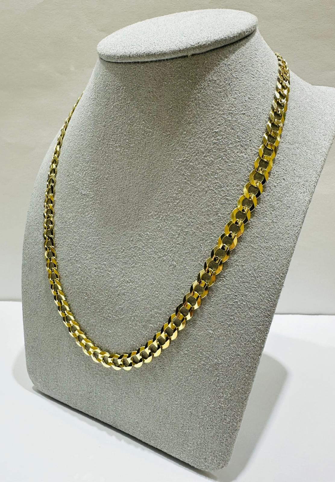 10K GOLD CUBAN LINK CHAIN- WEIGHT: 13.6gm   18"   5.65mm