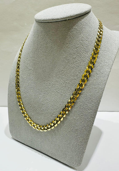10K GOLD CUBAN LINK CHAIN- WEIGHT: 13.6gm   18"   5.65mm
