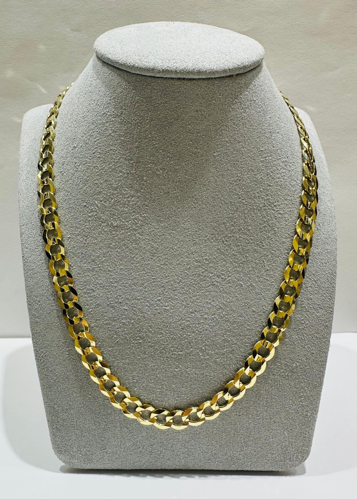 10K GOLD CUBAN LINK CHAIN- WEIGHT: 22.0gm   20"   6.95mm