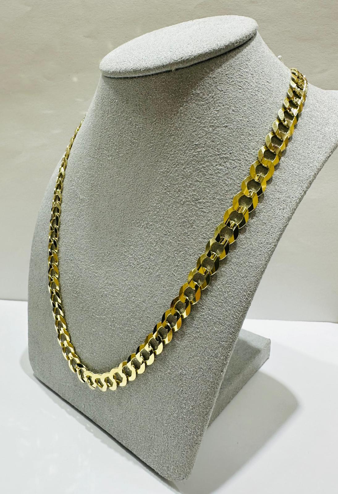 10K GOLD CUBAN LINK CHAIN- WEIGHT: 22.0gm   20"   6.95mm