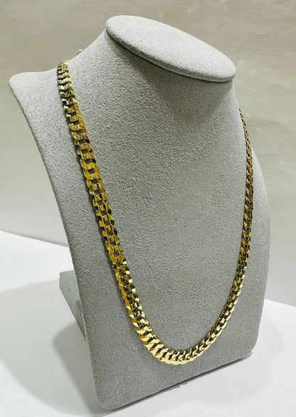 10K GOLD CUBAN LINK CHAIN- WEIGHT: 20.0gm   24"   5.77mm