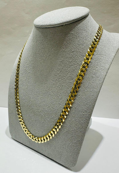10K GOLD CUBAN LINK CHAIN- WEIGHT: 20.0gm   24"   5.77mm
