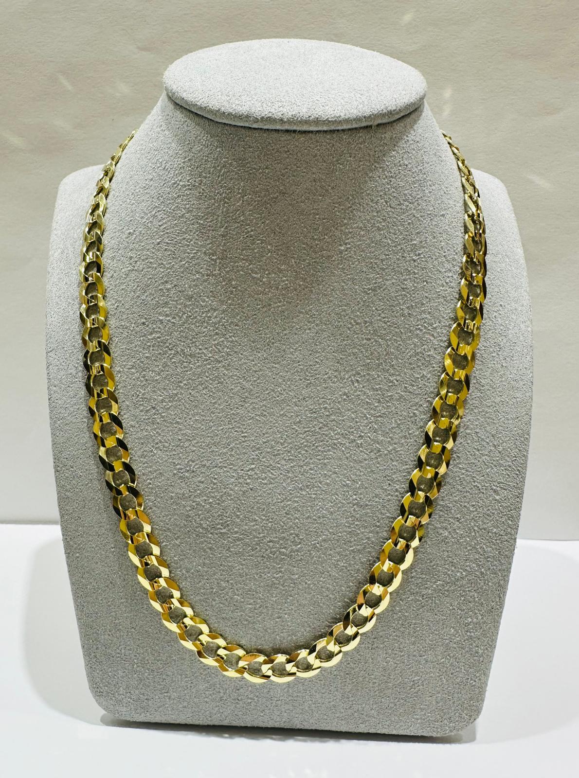 10K GOLD CUBAN LINK CHAIN- WEIGHT: 24.2gm   22"   6.90mm