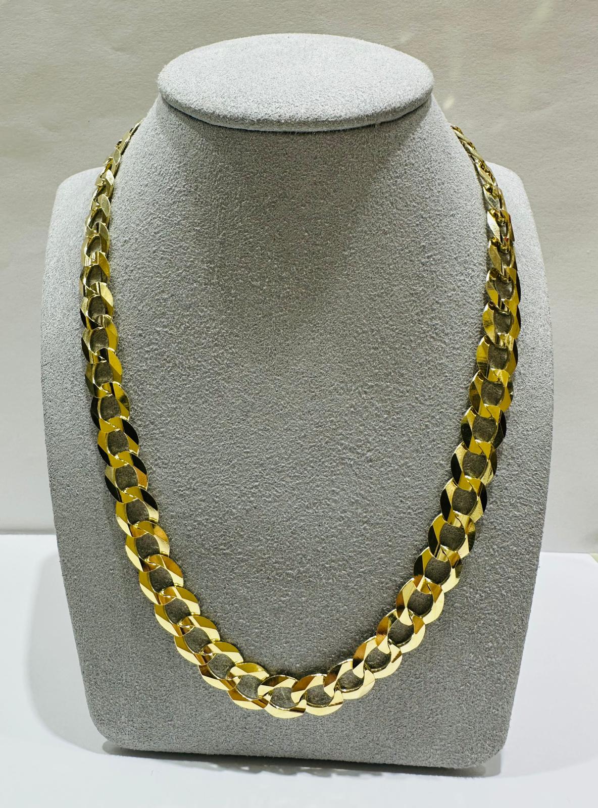 10K GOLD CUBAN LINK CHAIN- WEIGHT: 35.5gm   20"   9.25mm