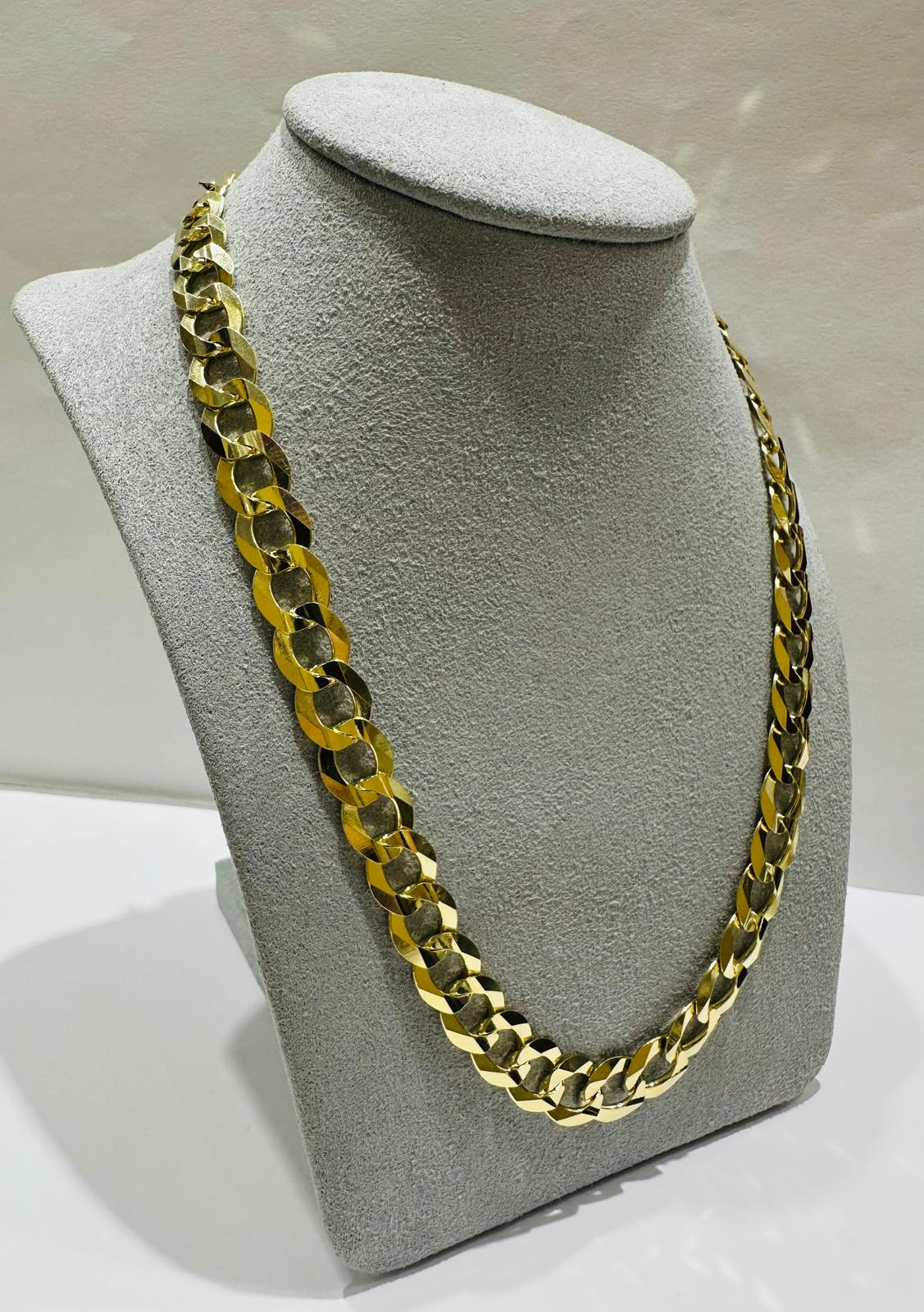 10K GOLD CUBAN LINK CHAIN- WEIGHT: 35.5gm   20"   9.25mm