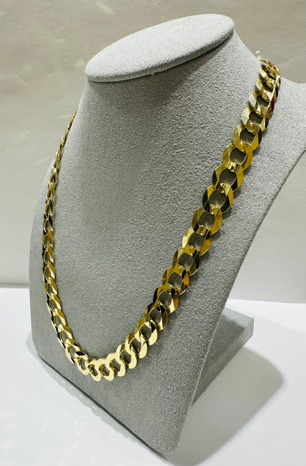 10K GOLD CUBAN LINK CHAIN- WEIGHT: 35.5gm   20"   9.25mm