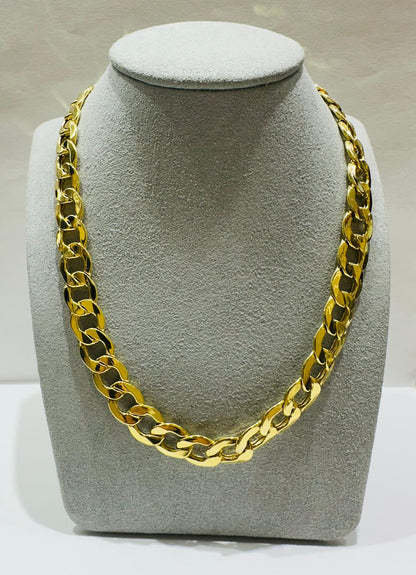 10K GOLD CUBAN LINK CHAIN- WEIGHT: 34.2gm   22"   10.15mm