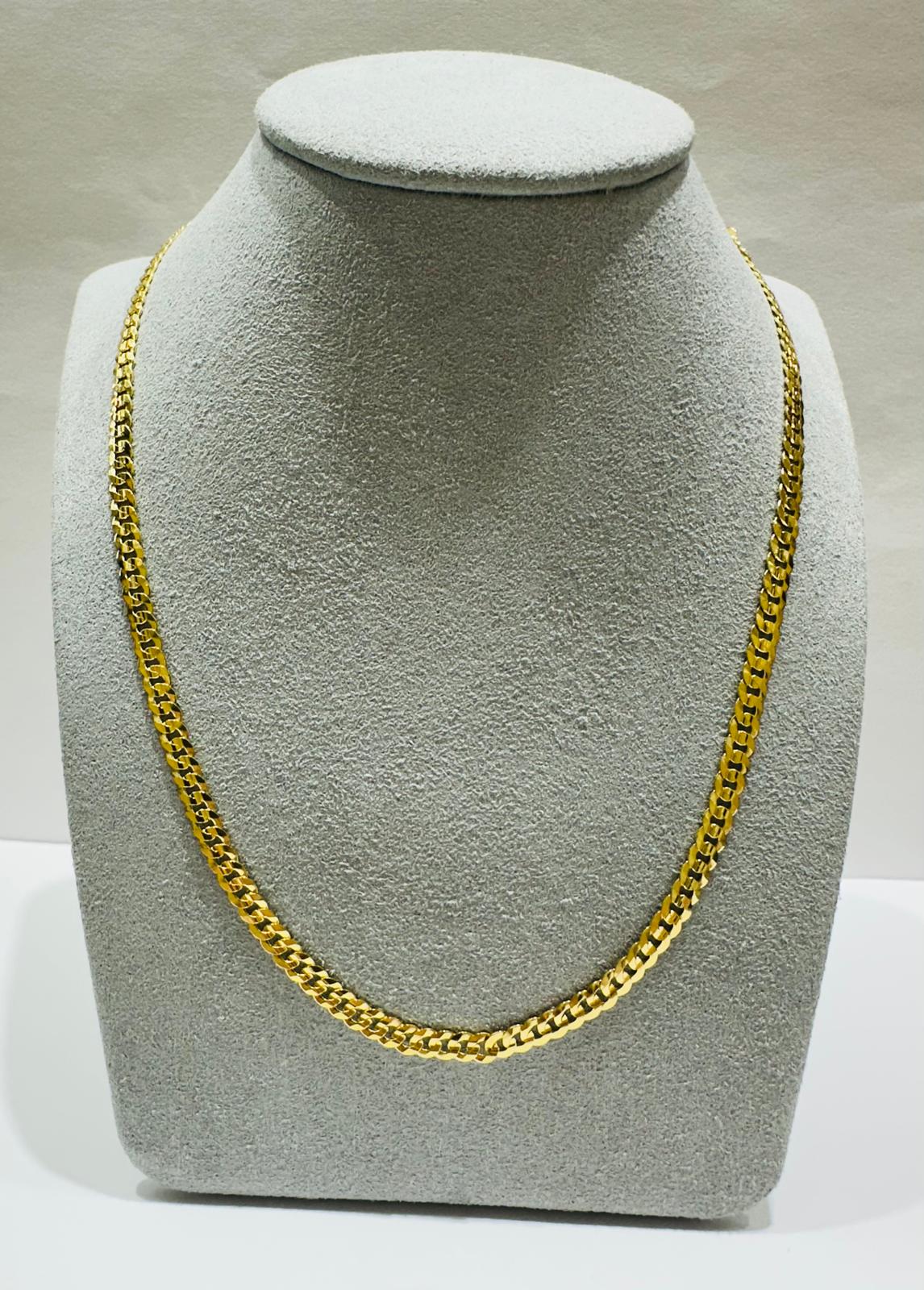 10K GOLD CUBAN LINK CHAIN- WEIGHT: 9.2gm   22"   3.80mm