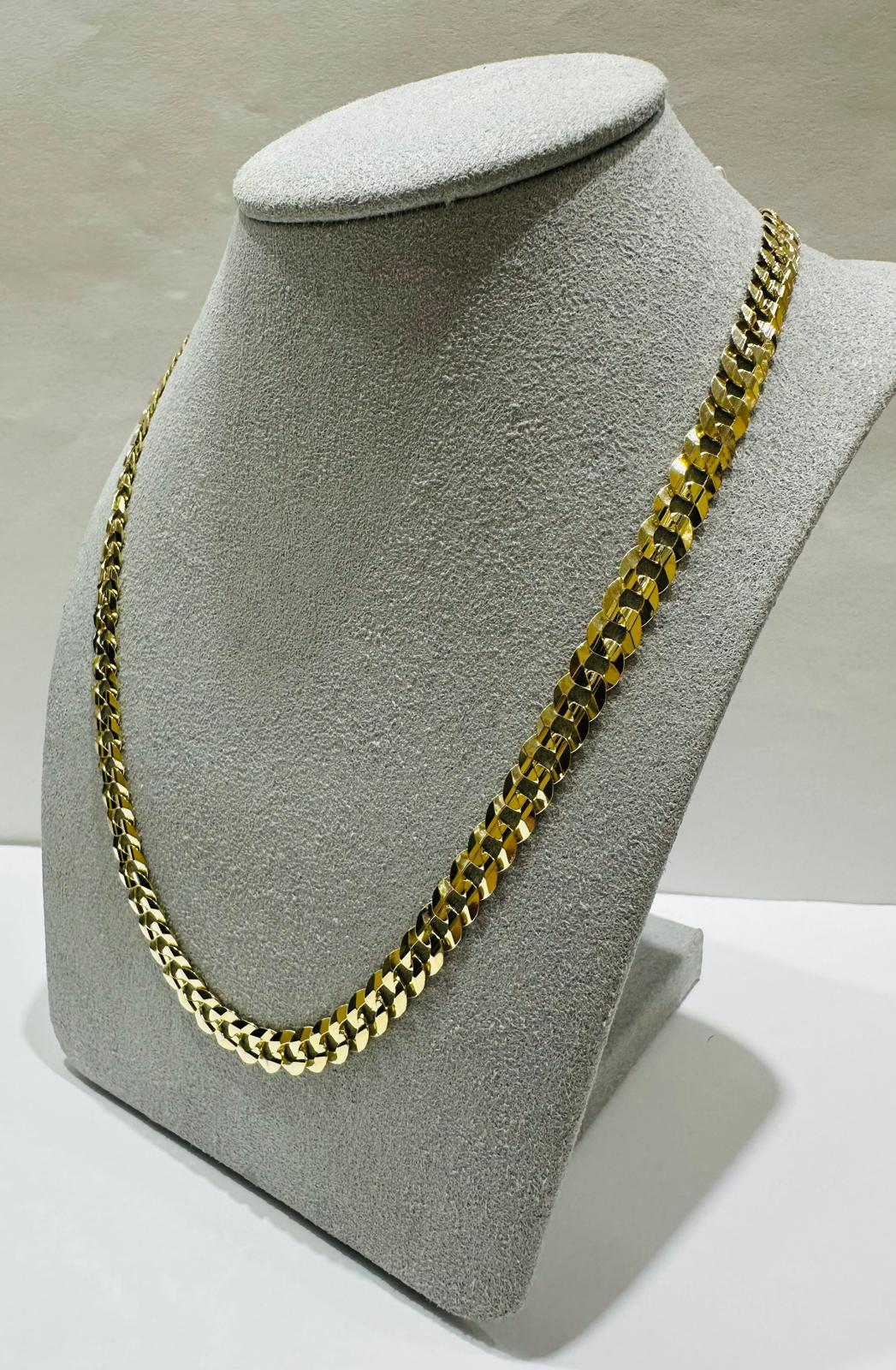 10K GOLD CUBAN LINK CHAIN- WEIGHT: 18.2gm   22"   5.78mm