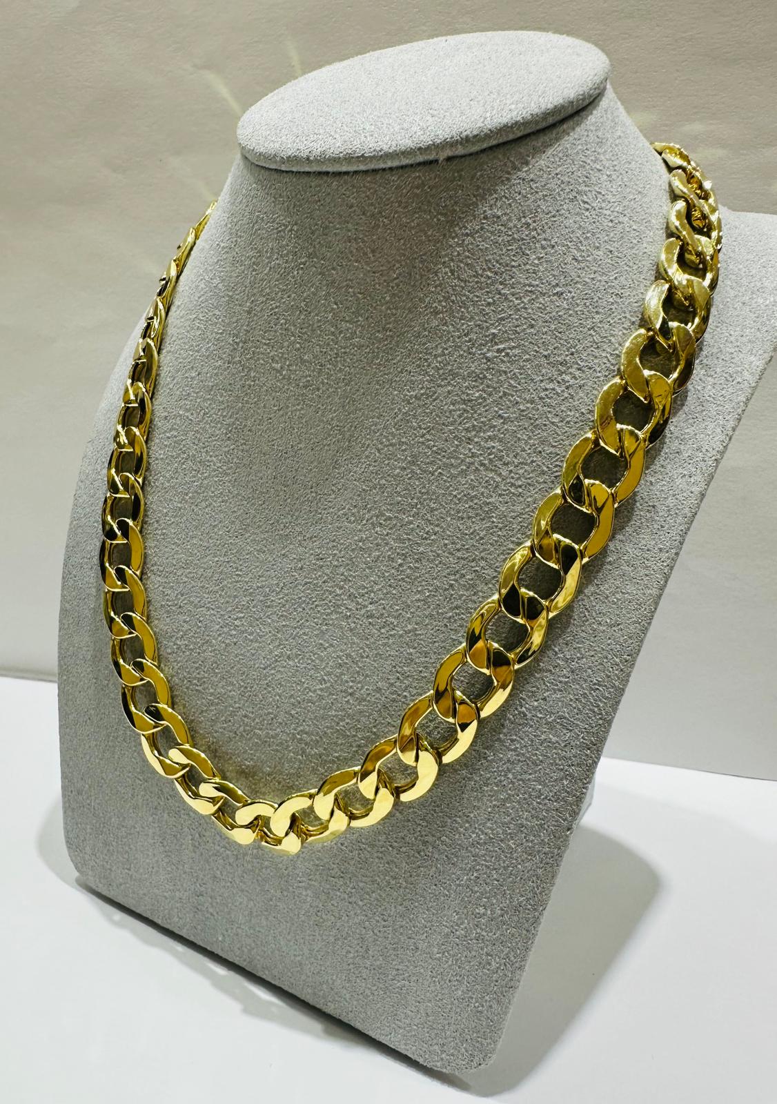 10K GOLD CUBAN LINK CHAIN- WEIGHT: 34.2gm   22"   10.15mm