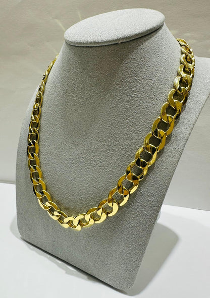 10K GOLD CUBAN LINK CHAIN- WEIGHT: 34.2gm   22"   10.15mm