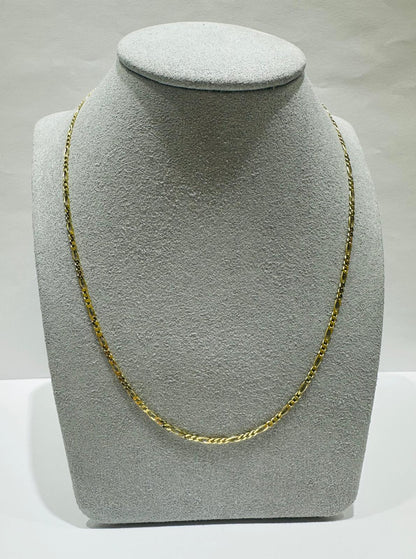 10K GOLD FIGARO LINK CHAIN- WEIGHT: 2.6gm   18"   1.65mm
