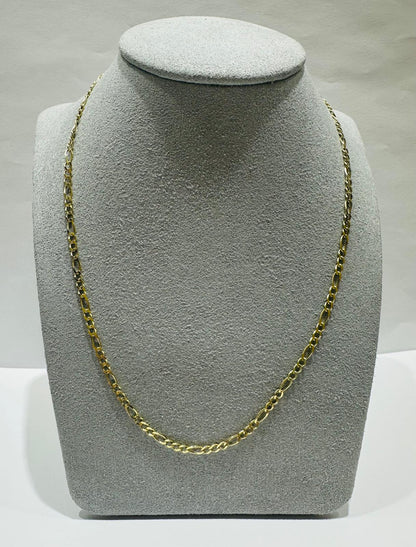 10K GOLD FIGARO LINK CHAIN- WEIGHT: 4.6gm   20"   2.40mm