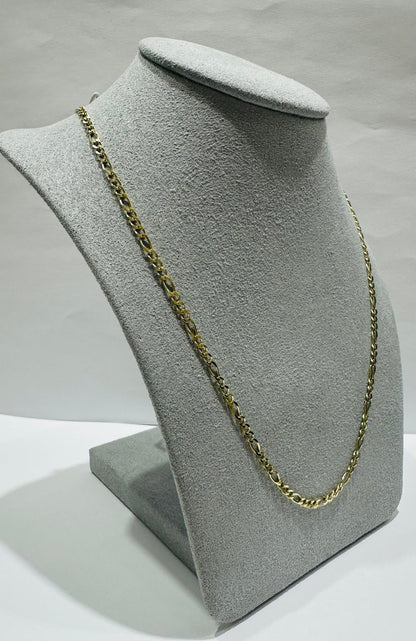 10K GOLD FIGARO LINK CHAIN- WEIGHT: 4.6gm   20"   2.40mm