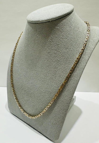 10K GOLD DIAMOND CUT BYZANTINE LINK CHAIN- WEIGHT: 16.3gm   22"   1.90mm