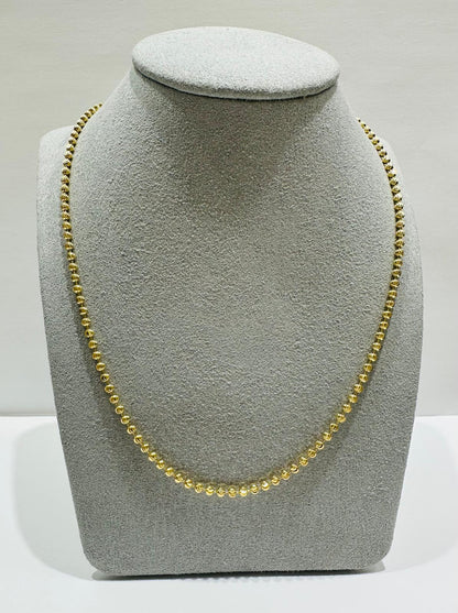 10K GOLD MOONCUT BEAD LINK CHAIN- WEIGHT: 7.6gm    18"    2.18mm