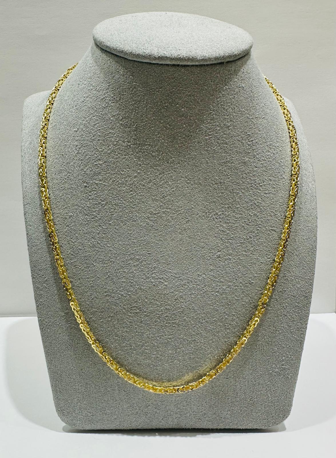 10K GOLD BYZANTINE LINK CHAIN- WEIGHT: 15gm    22"    1.75mm