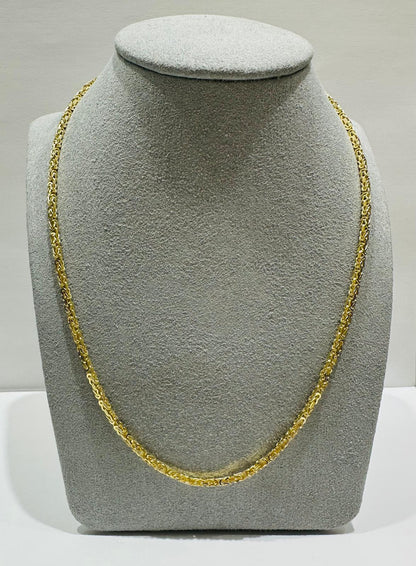 10K GOLD BYZANTINE LINK CHAIN- WEIGHT: 15gm    22"    1.75mm