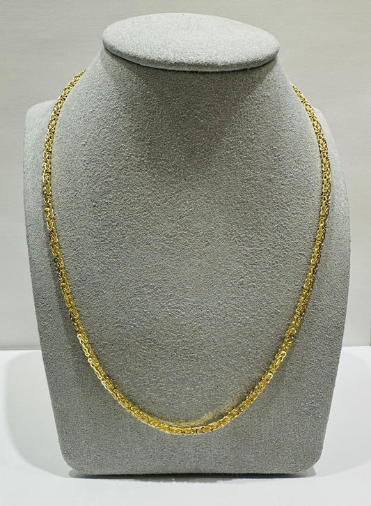 10K GOLD BYZANTINE LINK CHAIN- WEIGHT: 15gm    22"    1.75mm