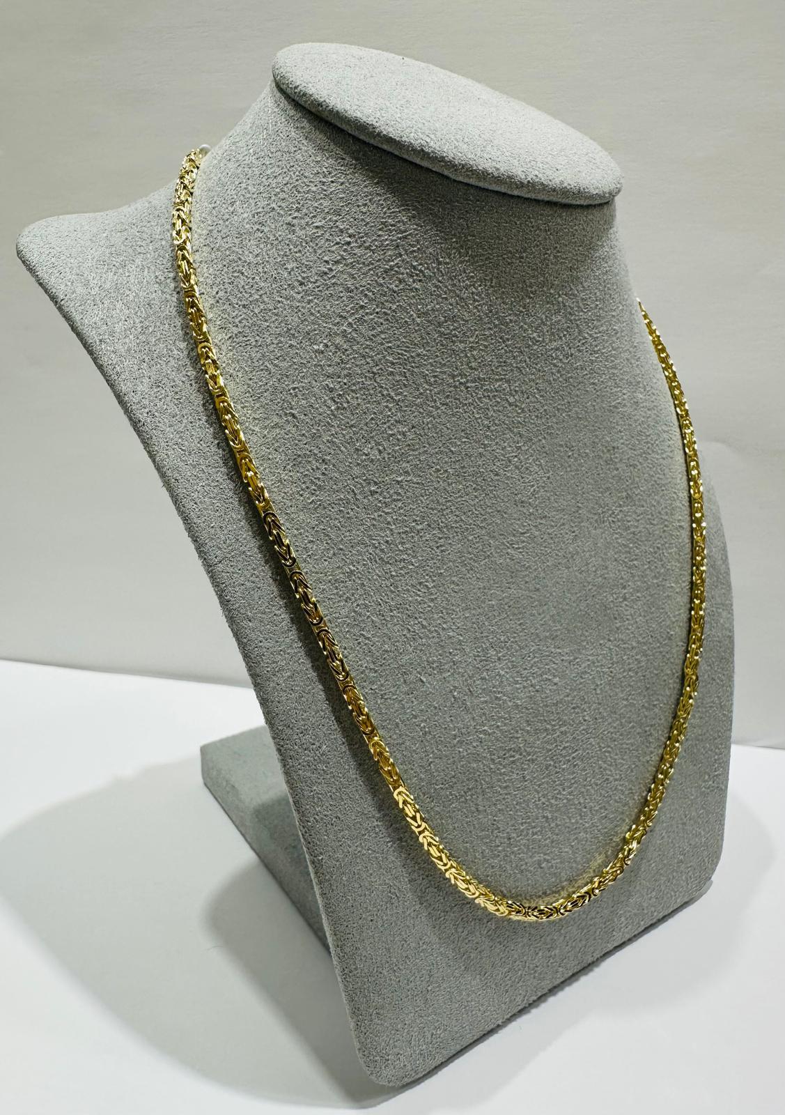 10K GOLD BYZANTINE LINK CHAIN- WEIGHT: 15gm    22"    1.75mm