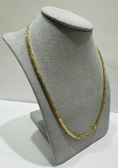 10K GOLD BYZANTINE LINK CHAIN- WEIGHT: 15gm    22"    1.75mm