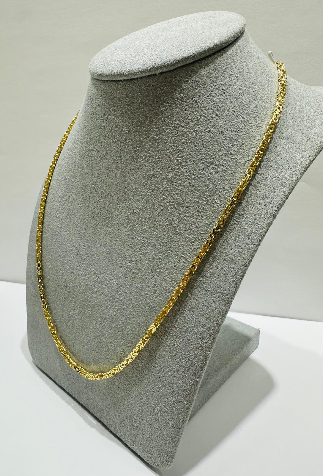 10K GOLD BYZANTINE LINK CHAIN- WEIGHT: 15gm    22"    1.75mm