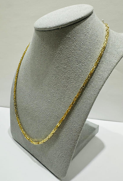 10K GOLD BYZANTINE LINK CHAIN- WEIGHT: 15gm    22"    1.75mm